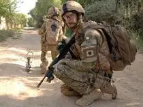 A soldier in Afghanistan wearing the new camouflage uniform